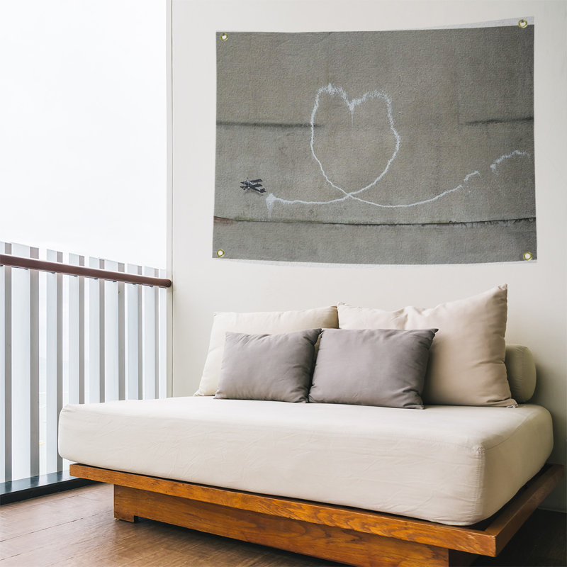 Tapisserie de polyester love, H 59 po x l 80 po x P 1 po