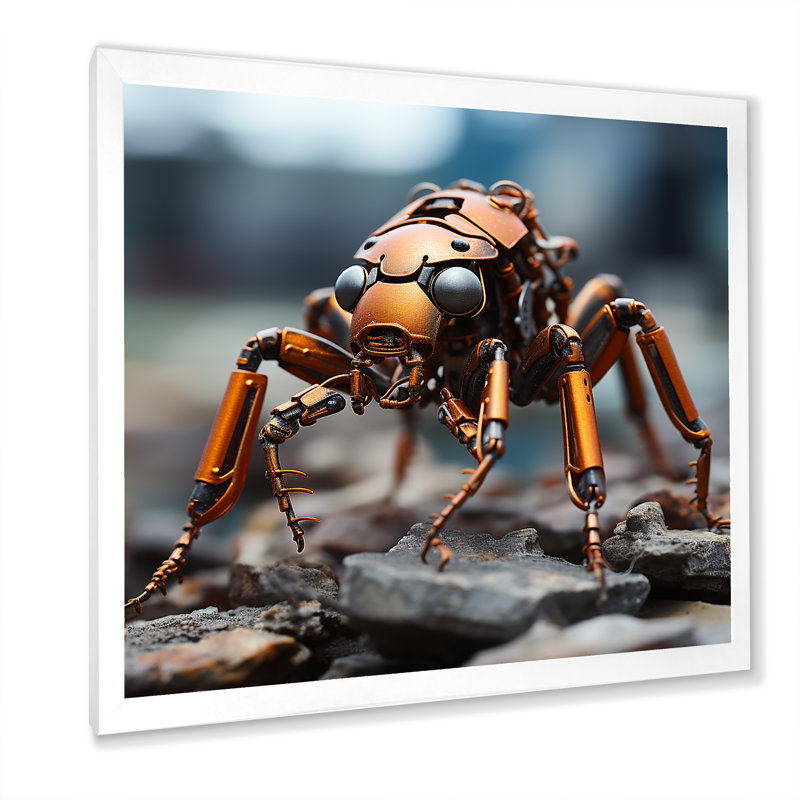 Industrial Ant Ant I sur toile, Cadre simple blanc, H 30 po x l 30 po x P 1 po