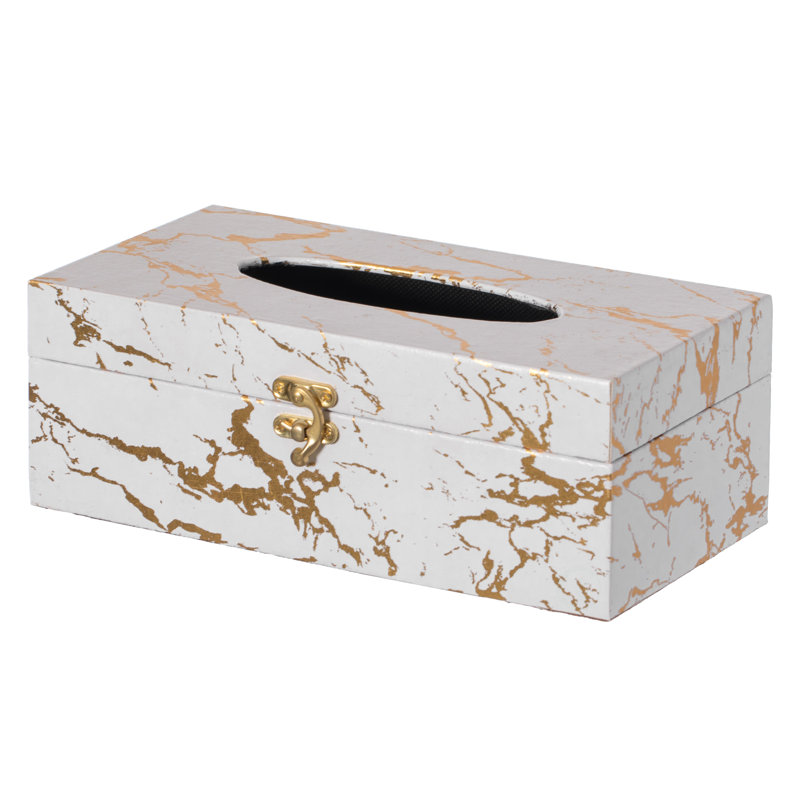 Hilversum Tissue Box Cover, White