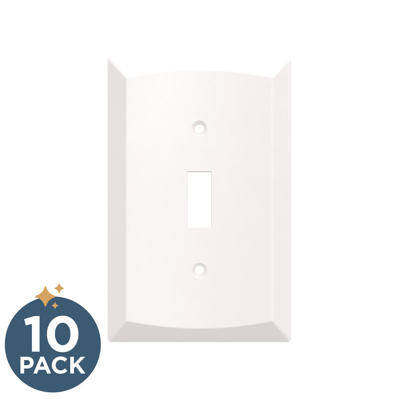 Franklin Brass Soft Modern Square 1-Gang Light Switch/Toggle Wall Plate (10-Pack)