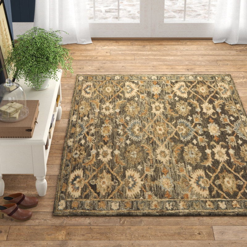 Vatsal Hand Hooked Wool Oriental Indoor Rug, Rectangle 5' x 7'