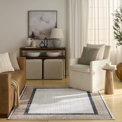 Leuchte 5'3" x 7' Grey Charcoal Modern Indoor Rug