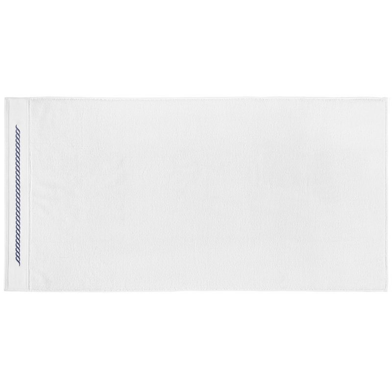 Serviette de bain 100% coton Cogsville, Blanc / bleu foncé