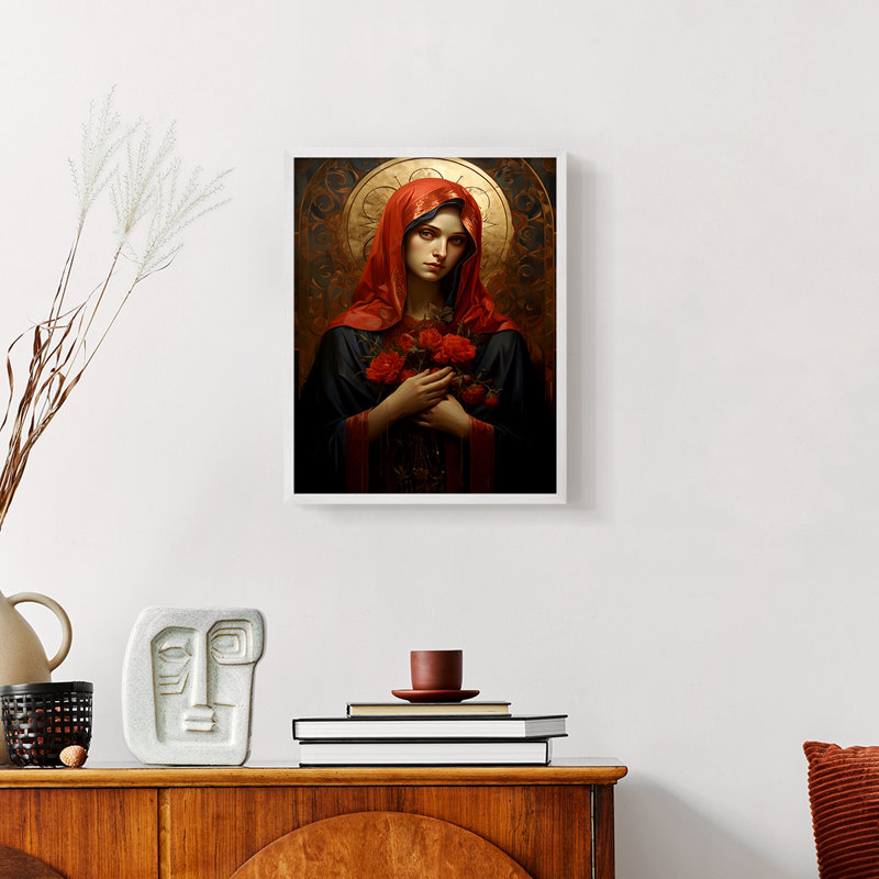 Série Religious XCI - reproduction encadrée de qualité supérieure - prête à être accrochée - aucun clou requis, Blanc / Blanc