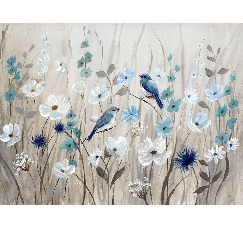 Art sur toile tendue Lark Manor ™ Nan: Bluebirds in Spring, H 15 po x l 18 po