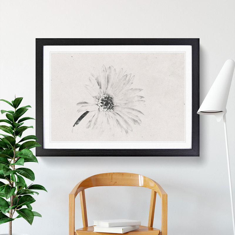 Flower - Framed Print, 36cm H x 48cm W x 2cm D, Black Framed
