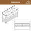 Ensemble de meuble-lavabo double 60 po en bois massif avec dosseret-82574469