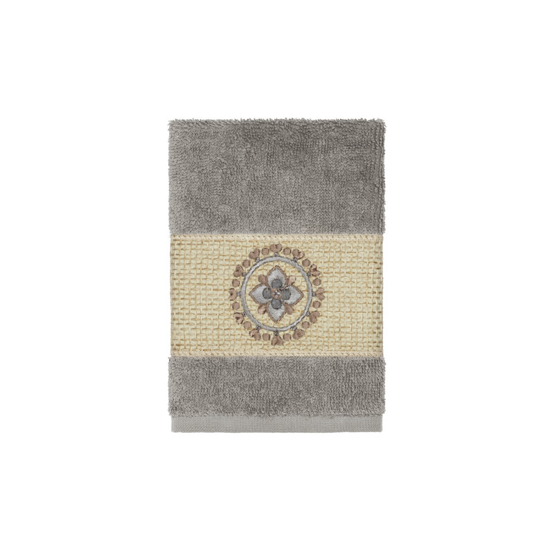 Essuie-mains en coton turc Isabelle, Gris foncé