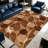 Brown Beige Leaf Geometric area rugs for Living Room, Soft and Comfortable, Suitable for all seasons, easy to maintain, machine washable Indoor floor mat, Under Table Farmhouse suitable for Bedroom, Dining Room, Study, Patio, Balcony, Home Decor-799597520