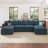 Wynter U-shaped Corduroy Modular Sectional Upholstered Storage Cloud Couch-633040953