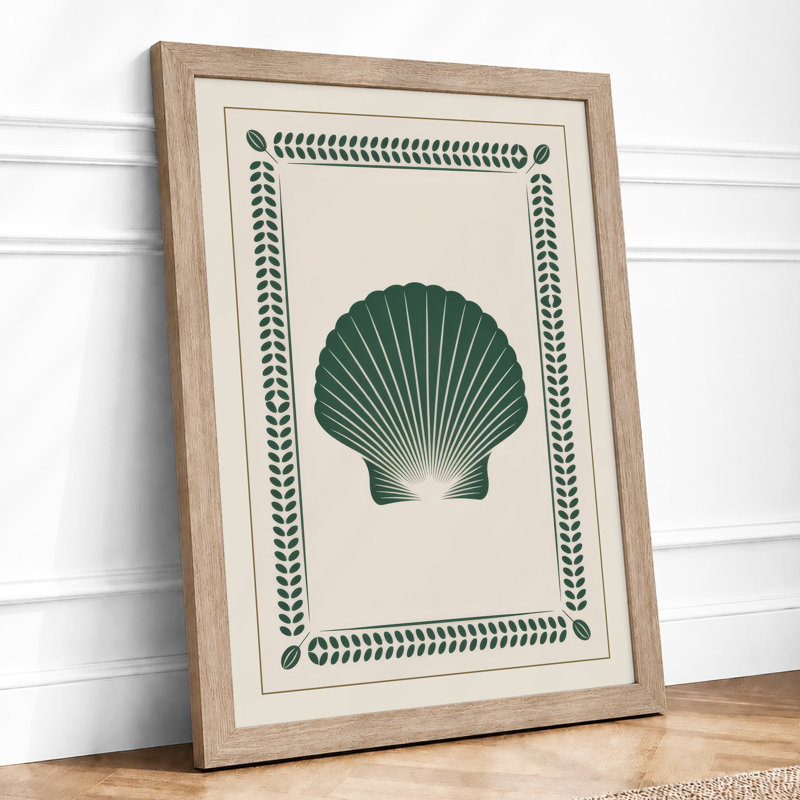 Scallop Shell Study Botanical - Framed Print, Oak, A4 - 29.7 x 21.0 cm
