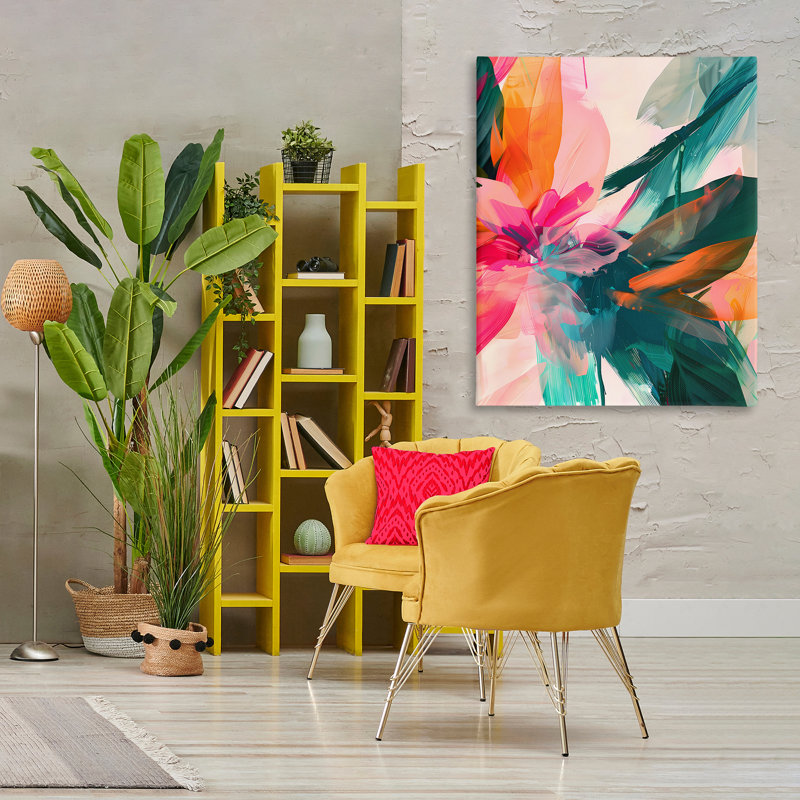  «Streaked Opaque Abstract», art mural sur toile par Walker Noble, H 48 po x l 36 po