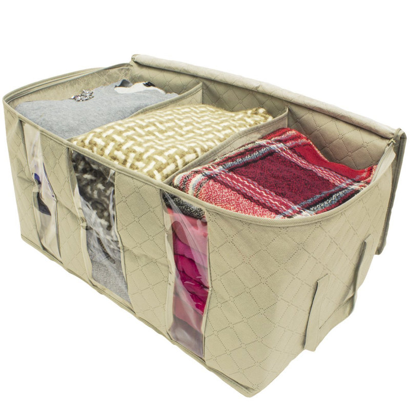 3 Sectional Foldable Fabric Storage General Organizer