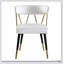 Ensemble de 2 chaises en similicuir Glam avec garniture dorée, siège rembourré pour plus de confort et de style
