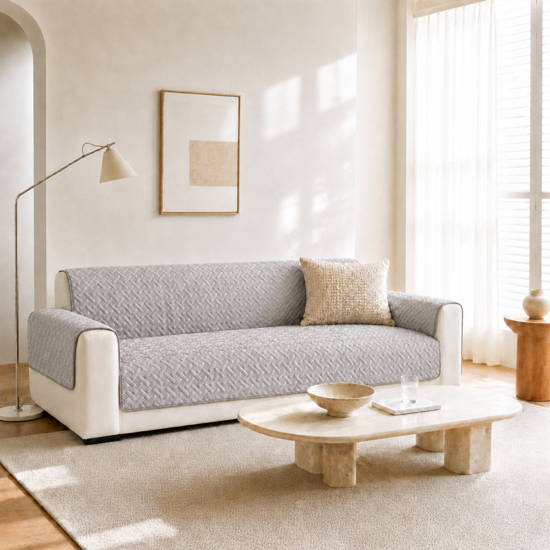 Ensemble de housse de coussin antidérapant 3 pièces avec housses pour accoudoirs séparés, 78,74 po x 70,9 po