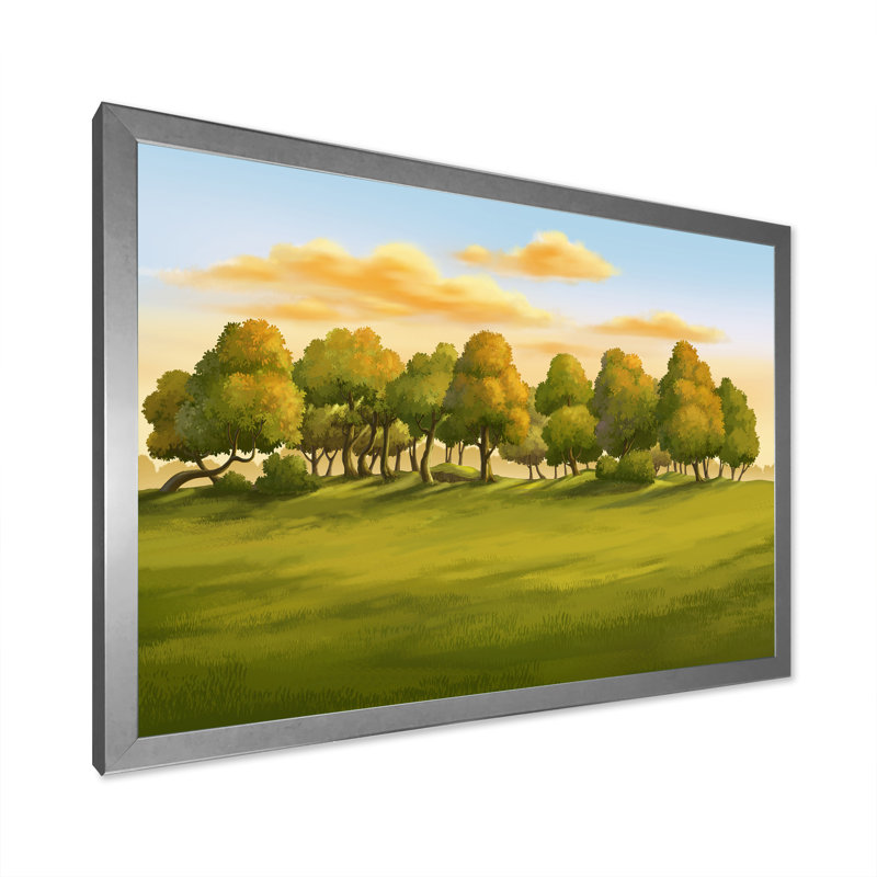 «Morning Light In The Forest VII», reproduction sur toile, H 24 po x l 36 po x P 1 po, Cadre de coin argenté fermé