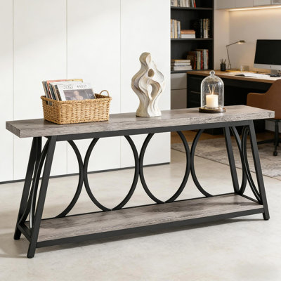 2-Tier Hall Table,Vintage Console Table,Sturdy Sofa Table,Side Table