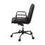Chaise de bureau pivotante à 360 degrés avec hauteur de siège réglable, revêtement en cuir fleur, base 5 étoiles et support de charge de 220 lb, dimensions de 19 po, siège rotatif de niveau 19 à 22 po, fabrication