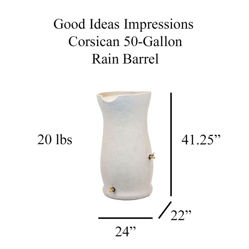 Good Ideas 50 Gallons Plastic Drainable Planter Rain Barrel