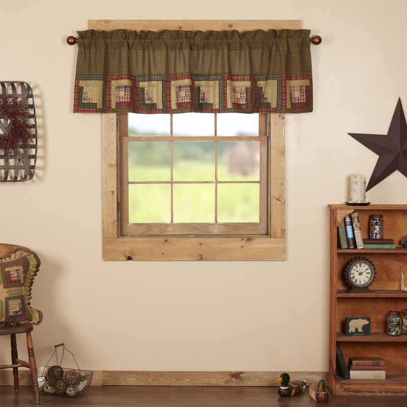 Travie Plaid Cotton Tailored Window Valance in, 72" W x 20" L