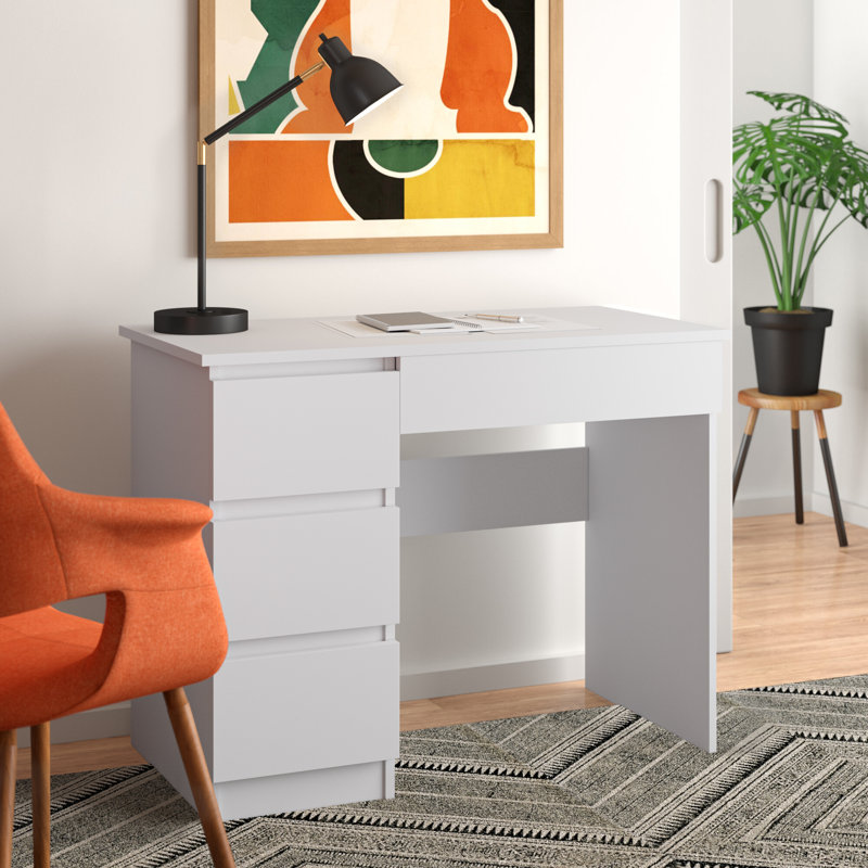 Jelks Computer Desk, White, Left