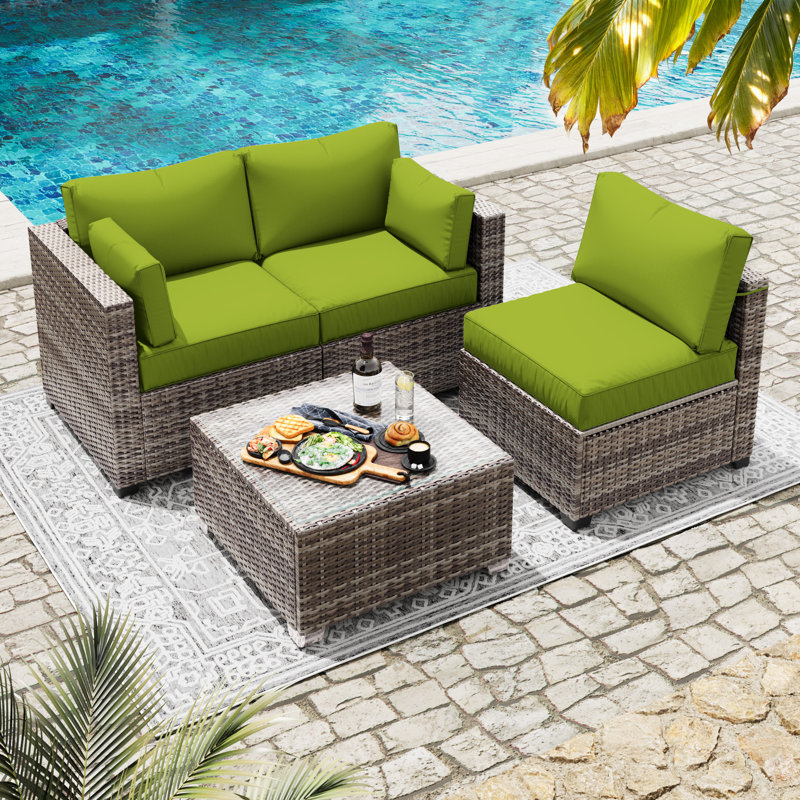 8 Pcs Outdoor Cushion Slipcovers All-Weather Patio Cushion Covers For Outdoor Furniture, Covers Only, Green