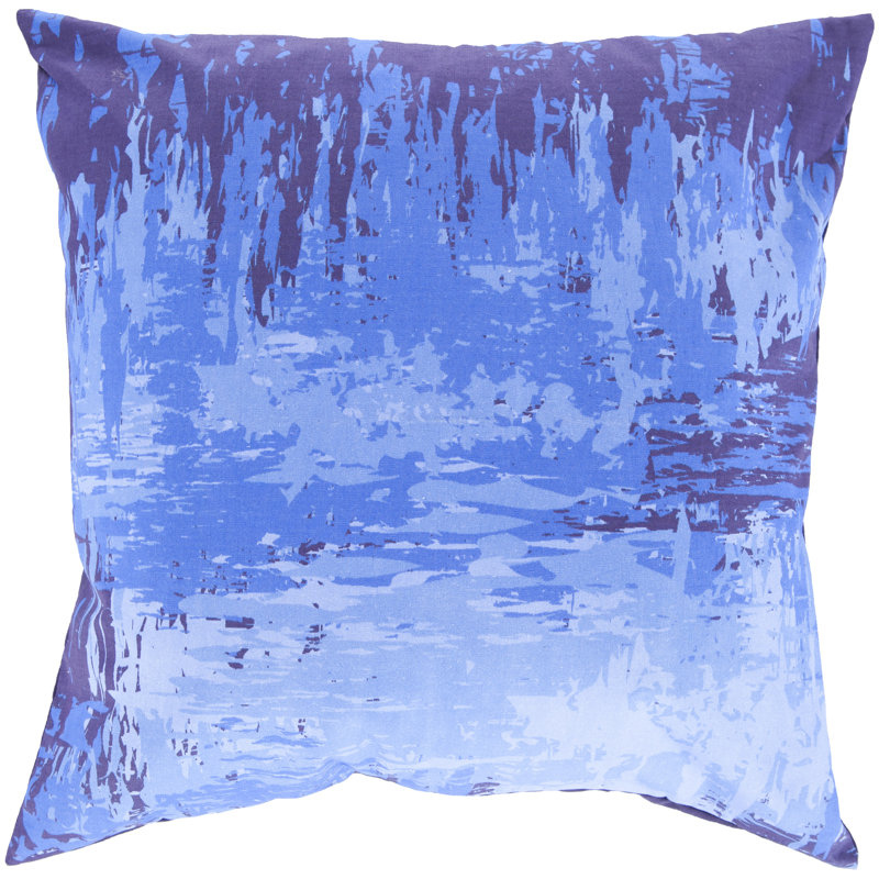 Serenade Cotton Throw Pillow Cover, 18" x 18", Violet/Bright Blue