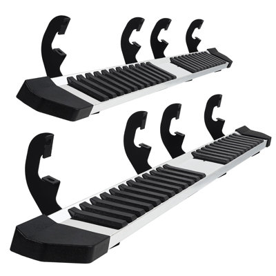 Marchepieds 6 pouces en acier inoxydable poli miroir avec marchepieds d'une capacité de 550 lb pour 2019-2026 Chevy Silverado GMC Sierra 1500 2500HD 3500HD et 2019-2026 RAM 1500 Cabine double, 2 pièces