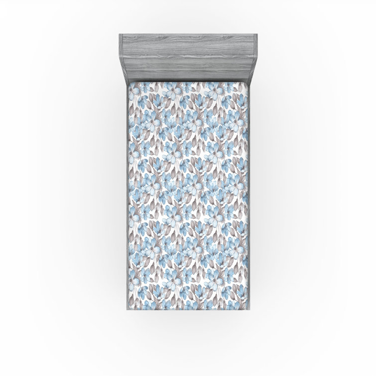 Ambesonne Vintage Fitted Sheet Aquarelle