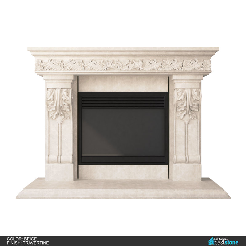 Cadre de cheminée Bonaparte, Travertin / beige