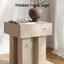 Table de bout carrée en bois moderne avec base à piédestal 15,7 po Pura-1977830983