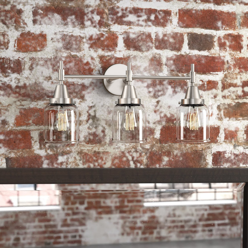 Gayle 3 - Light Dimmable Vanity Light, 60 Watt Vintage Incandescent Bulb, Satin Nickel, Clear