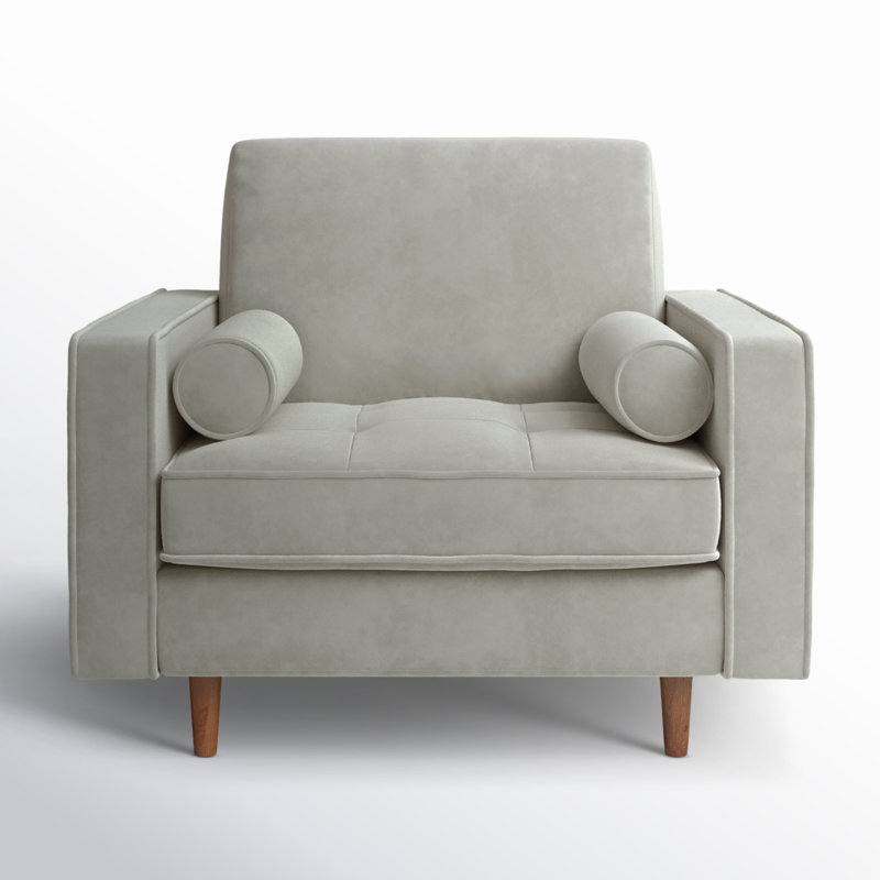 Pritchett Upholstered Armchair, Bella Platinum Performance Velvet