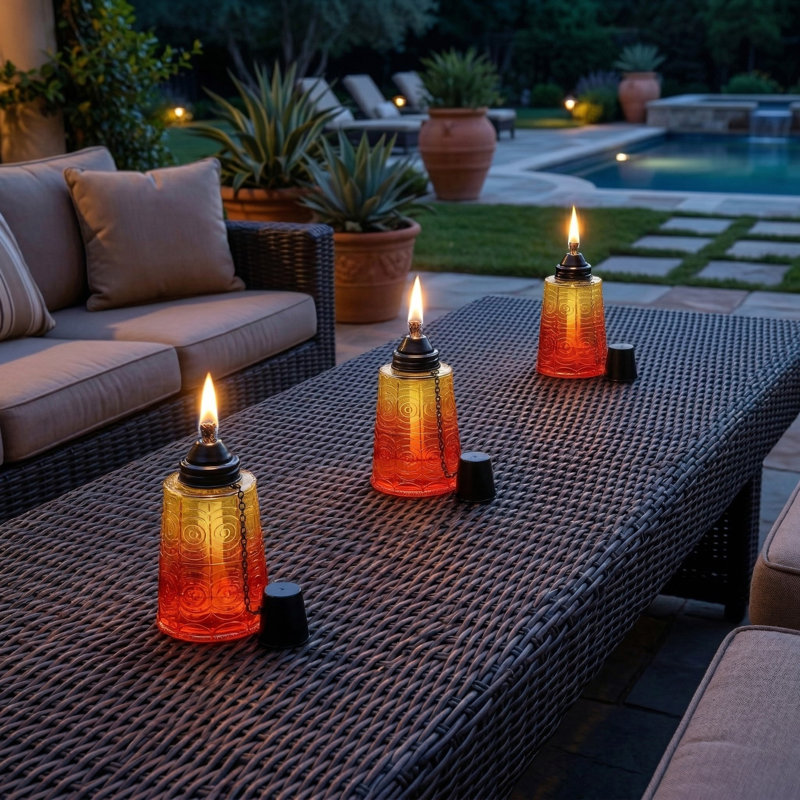 Torches Tiki Citronella, Orange coucher de soleil