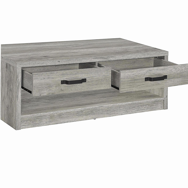 Nuberg Grey Driftwood 2-drawer Coffee Table, Gray 