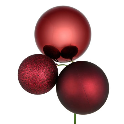 18" Ball Ornament Christmas Pick, 2 per Bag