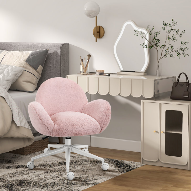 Adir Office Chair, White, Pink
