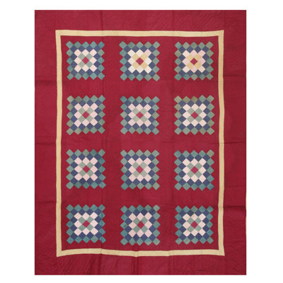 Tapis de courtepointe multicolore en laine noué à la main antiques des années 1920