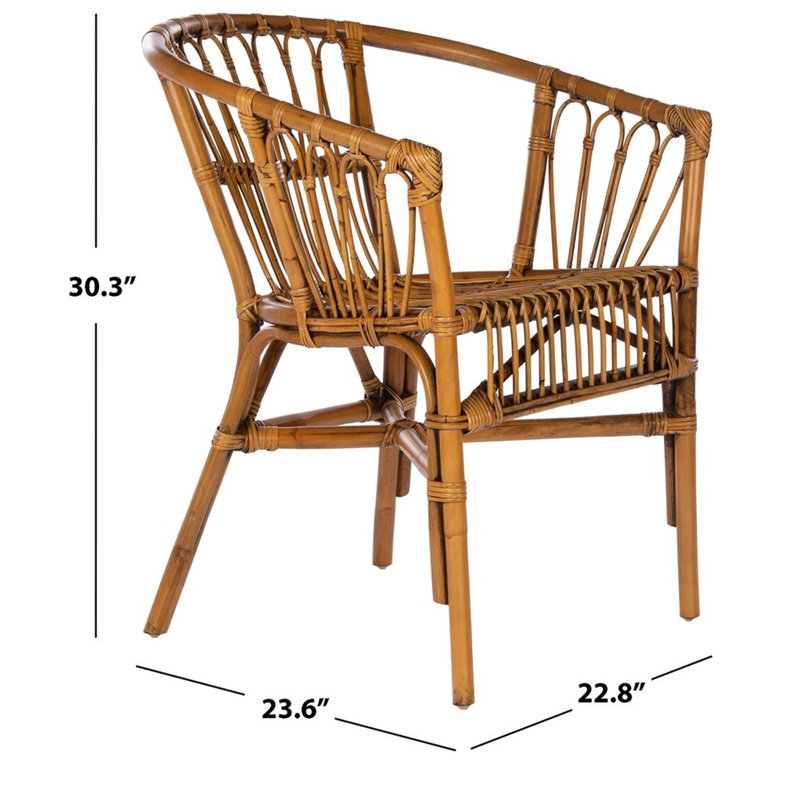 Fauteuil d'appoint en rotin Shivangi, Miel brun délavé