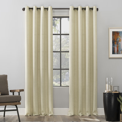 Scott Living Dari Heathered Texture Semi-Sheer Grommet Curtain Panel