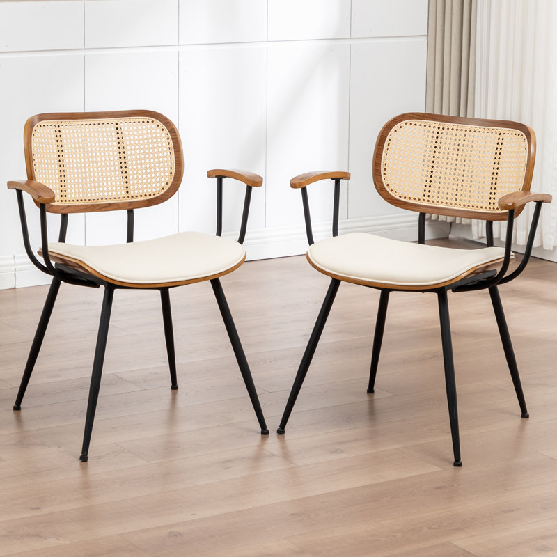 Chaises de salle à manger rembourrées Modern, Beige