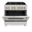 ZLINE Autograph 36" Legacy Dual Fuel Range w/ 6 Burners-628627214