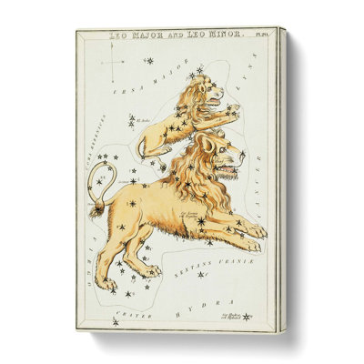 Astronomical Zodiac Chart Of The Leo Constellation - Wrapped Canvas Print