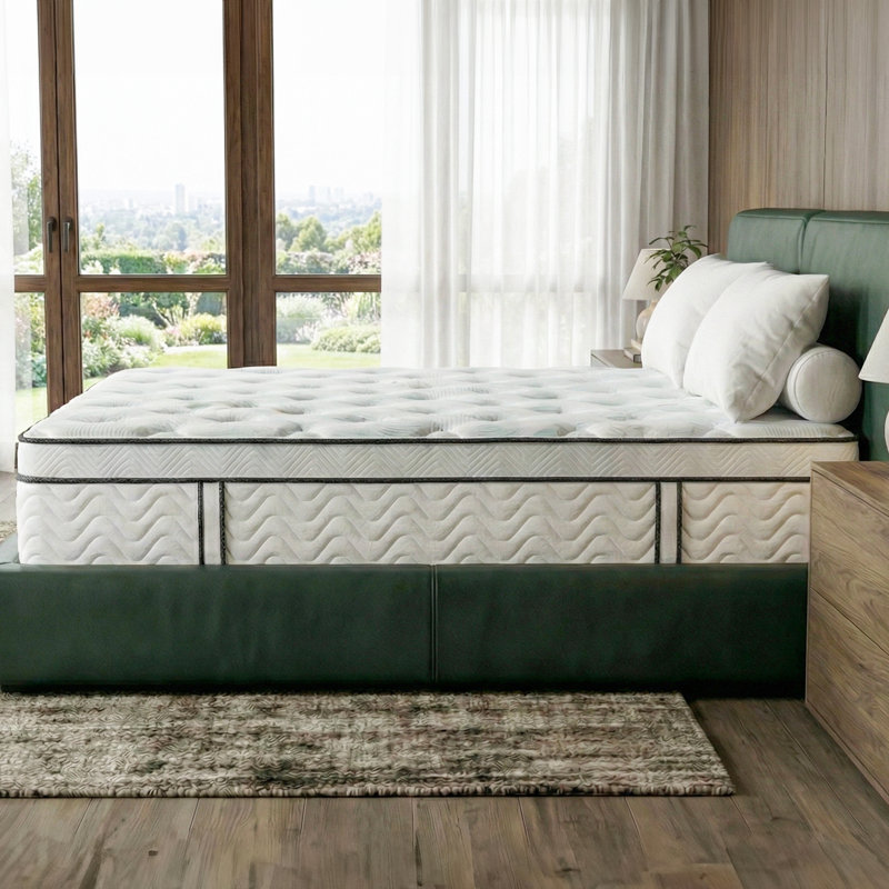 Firm Hybrid Mattress With Cooling Memory Foam And 5-zone Pocket Spring Support, Queen, 14"