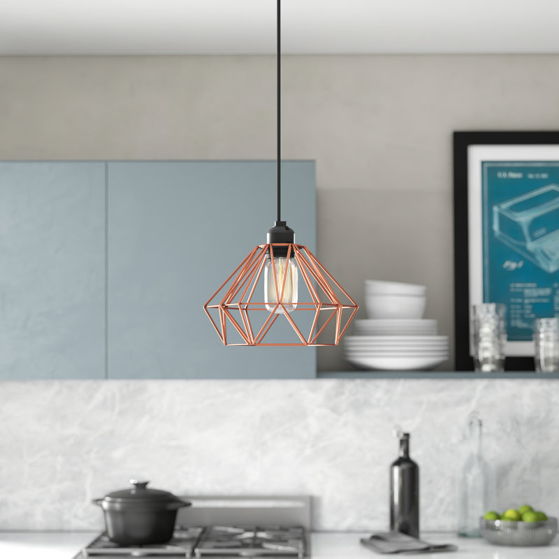Reed 1 - Light Geometric Pendant, Copper