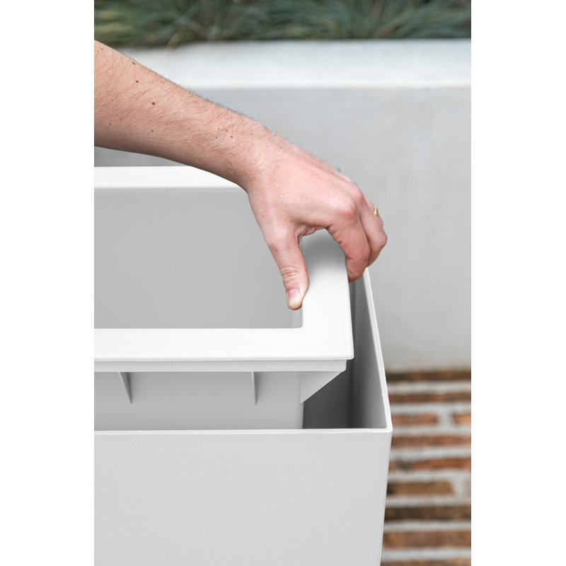 Block Series Span Planter, White, 24.25” H x 30” W x 12” D