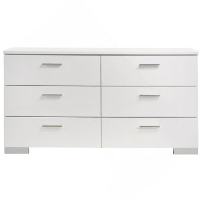 White High Gloss 6-drawer Dresser