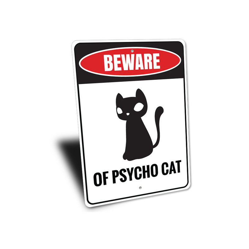 Enseigne psychopathe en aluminium, H 14 po x l 10 po x P 0,04 po
