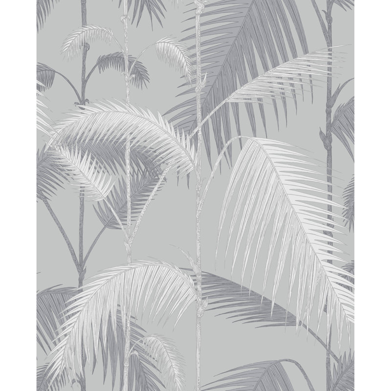 Icons Palm Jungle Floral Wallpaper Roll, Lilac/Gray