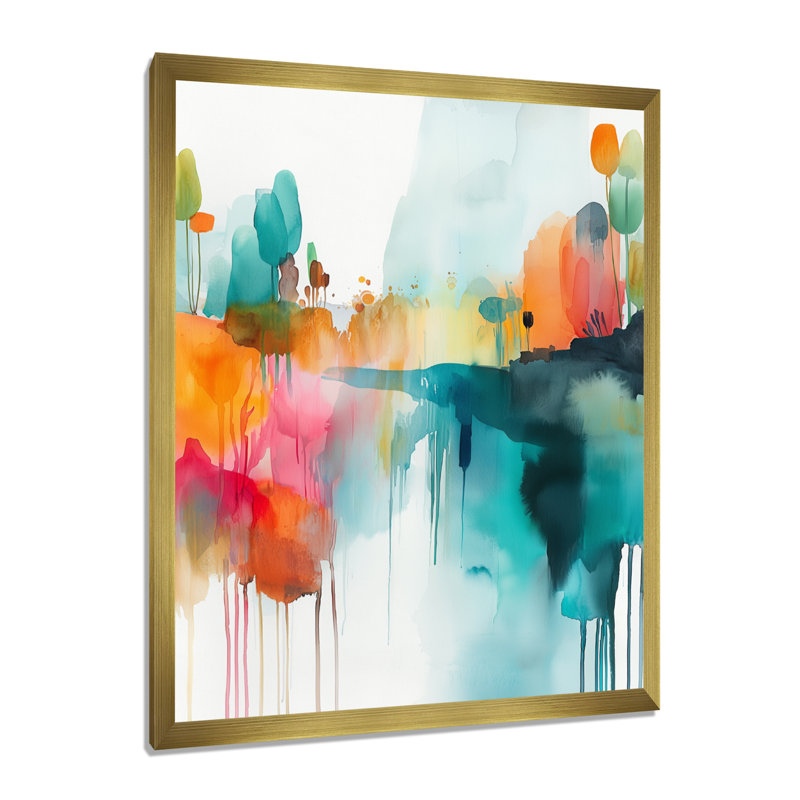 Olov - art mural abstrait, H 20 po x l 12 po, Reproduction encadrée d'une seule photo, Doré